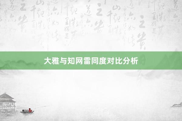 大雅与知网雷同度对比分析